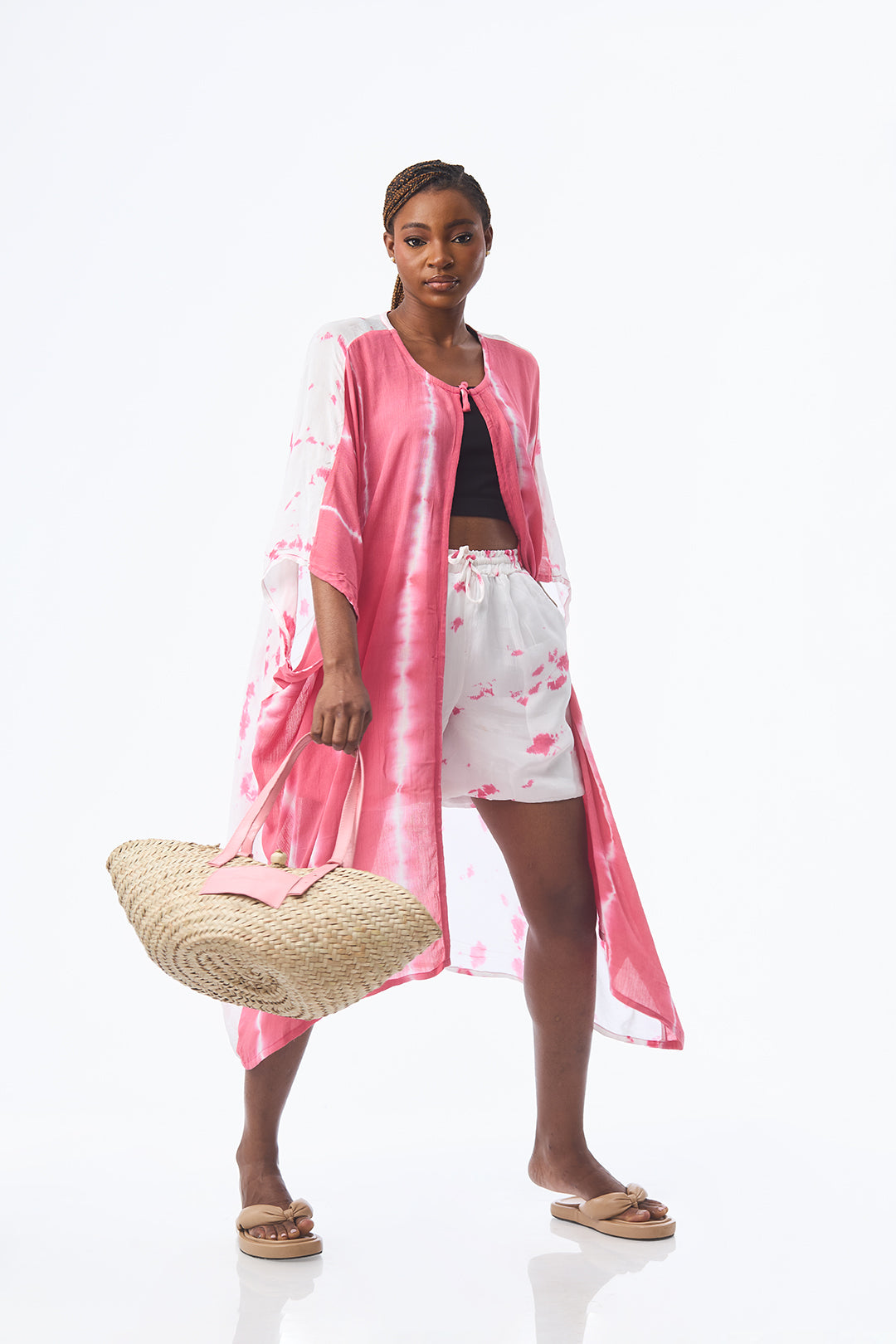 Tie-dye kimono shorts set — Kwelaku