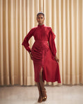 Somkele ruched midi skirt (Solid) — Kwelaku