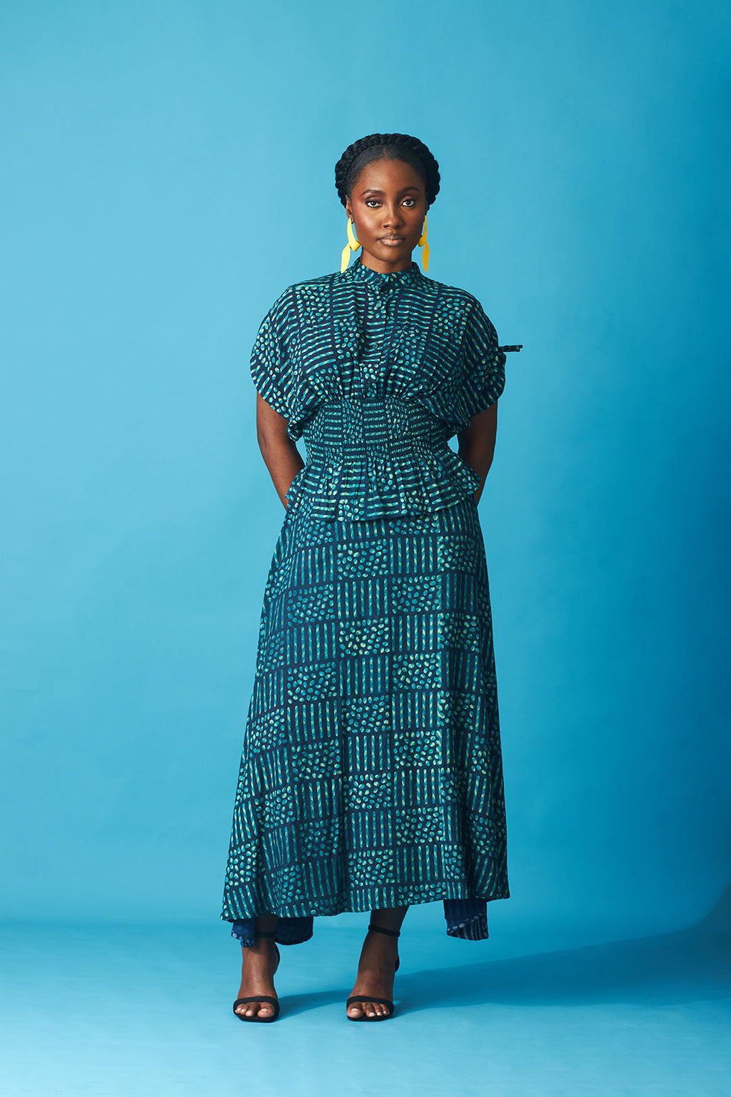 Kwelaku Jelly asymmetric midi skirt