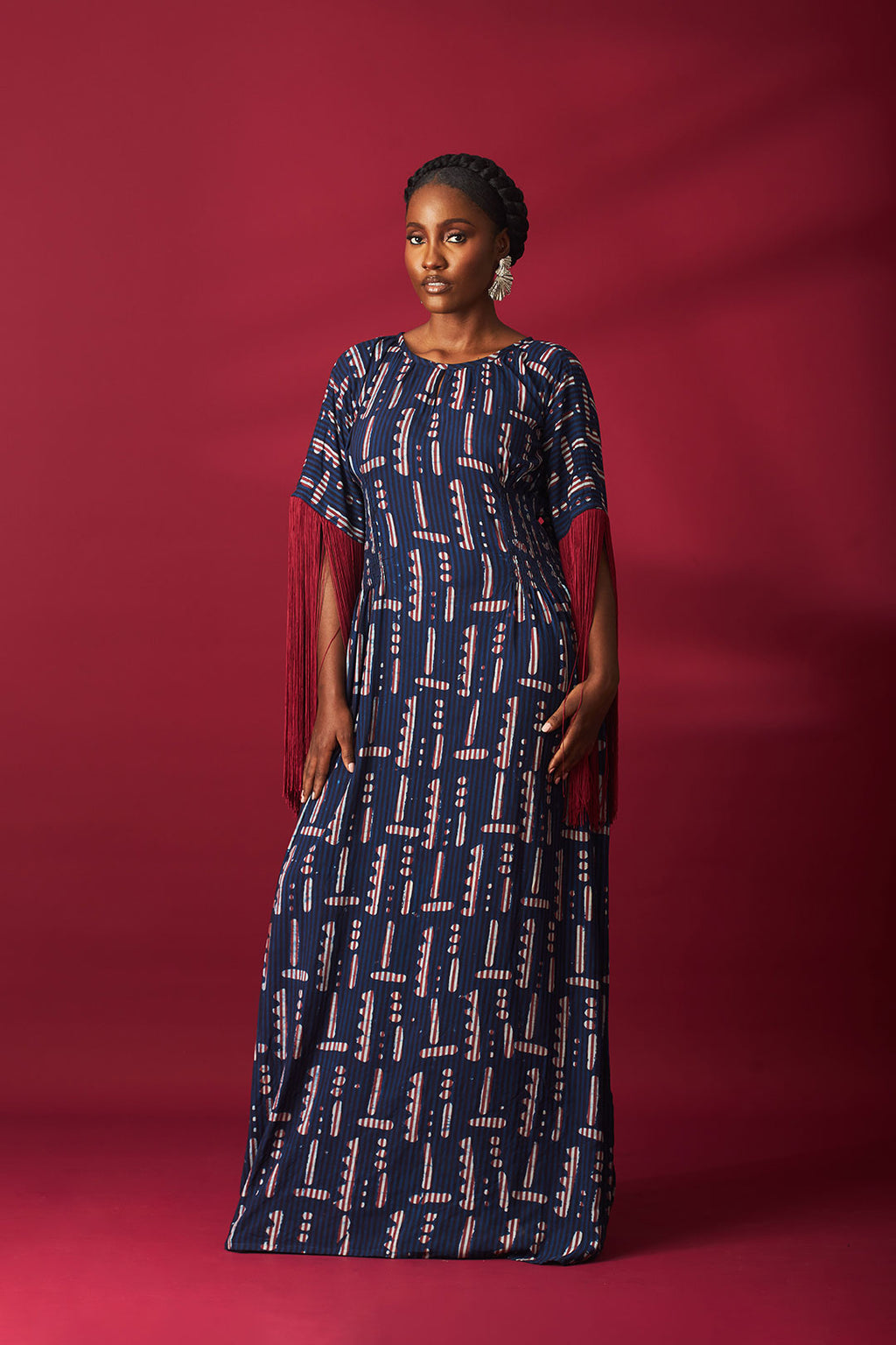 Kwelaku Candy smocked boubou with fringe