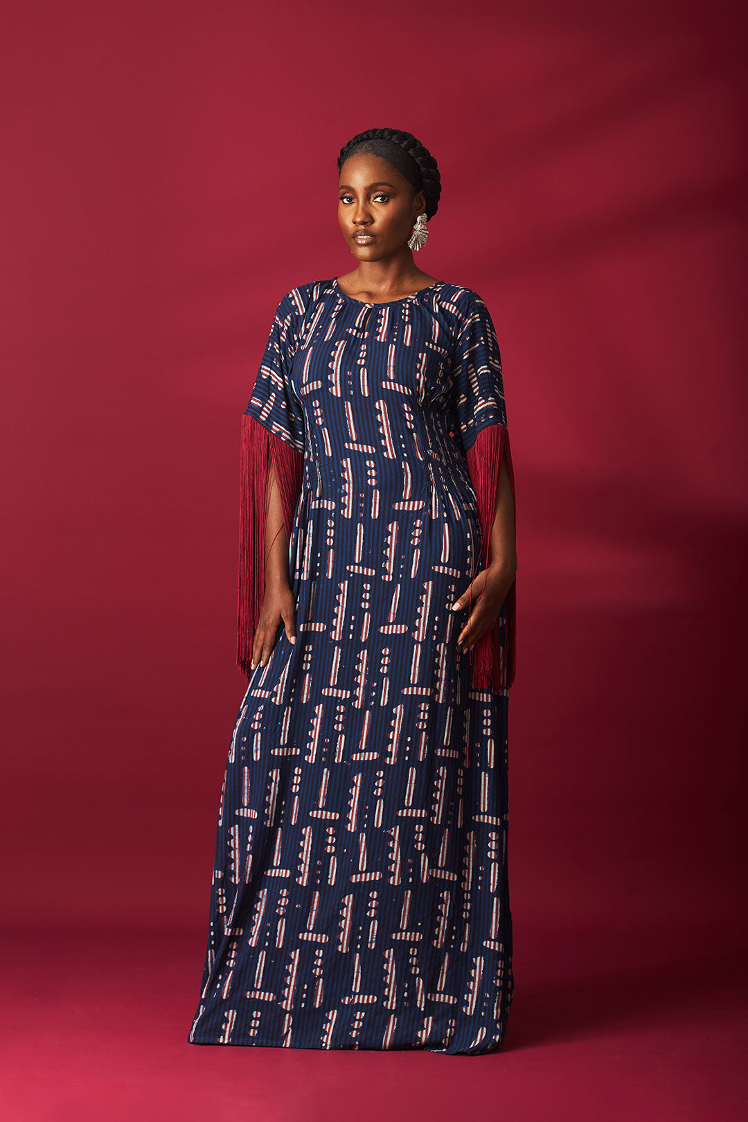 Kwelaku Candy smocked boubou with fringe