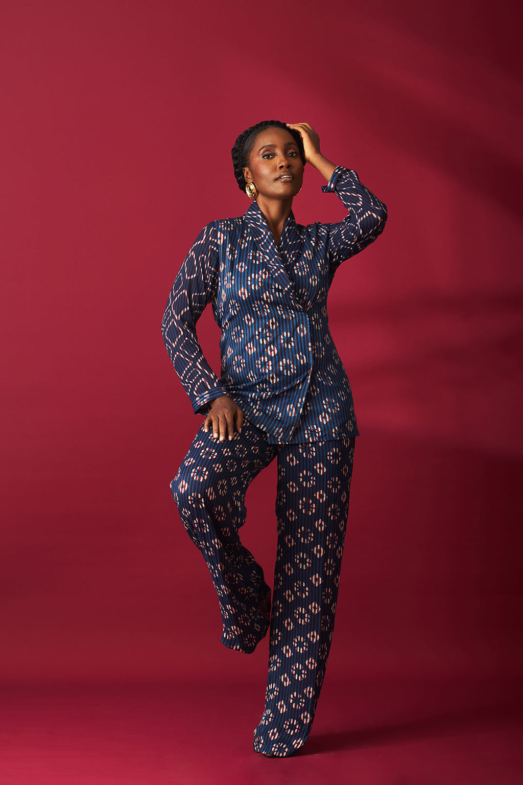 Kwelaku Candy mixed silk suit