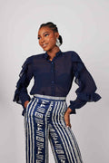 Signature Frilly Button Down Blouse — Kwelaku