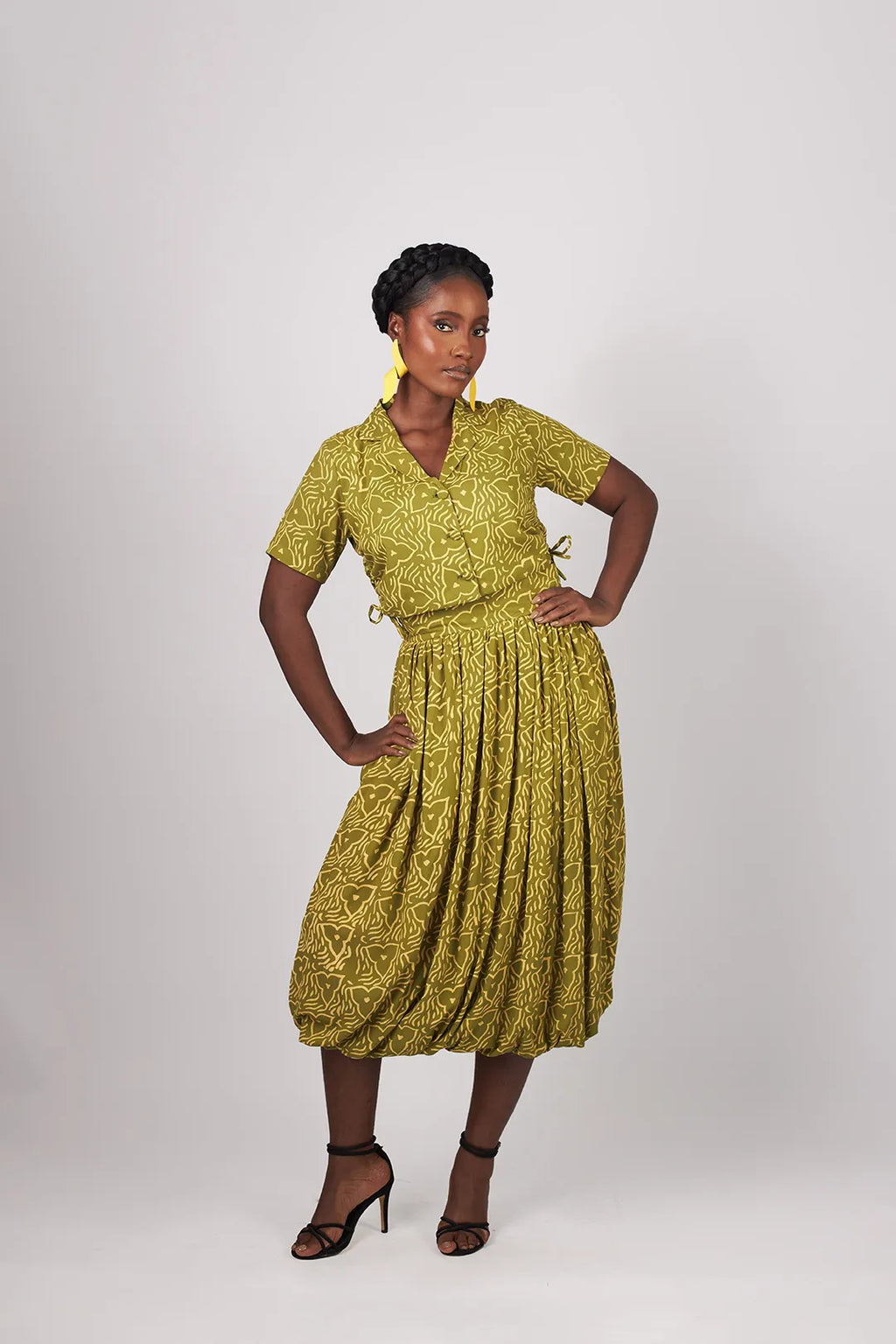Zina Bubble Skirt Set — view 2 — Kwelaku