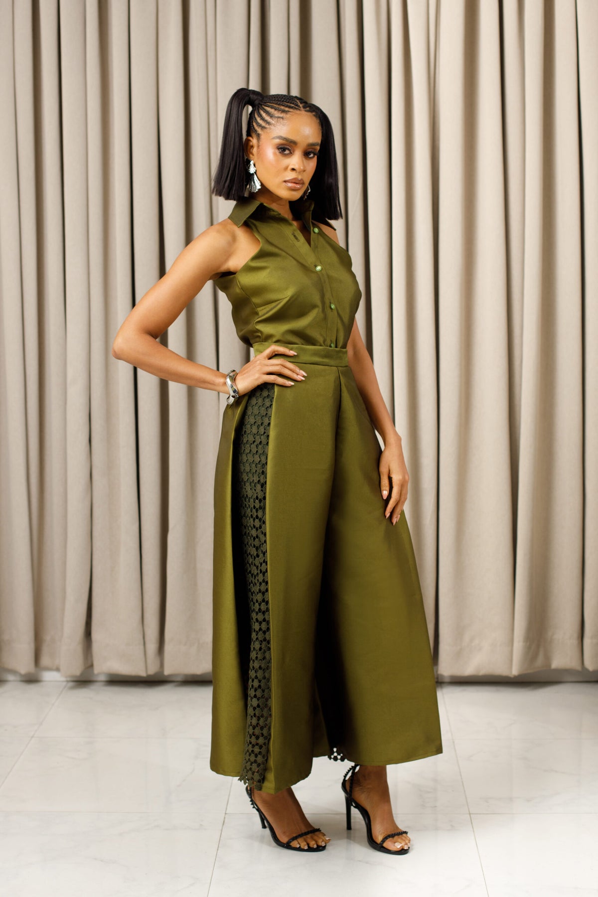 Orie Halter Collar Blouse — Kwelaku