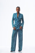 Kwelaku Candy mixed silk suit (Emerald)