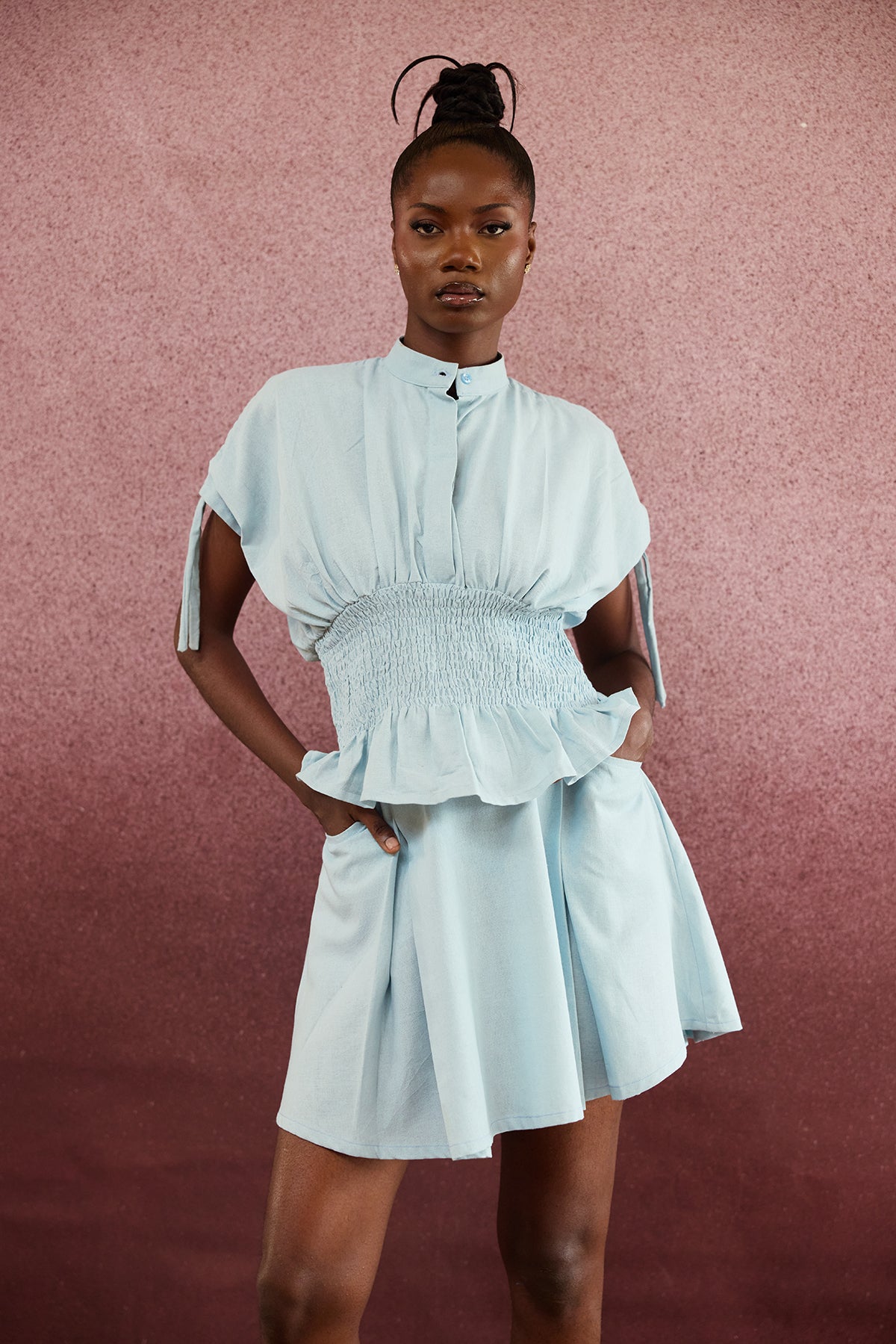 Kwelaku Peplum Blouse — view 3 — Kwelaku