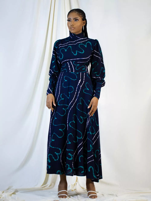 Chari Custom Batik Flared Midi Dress