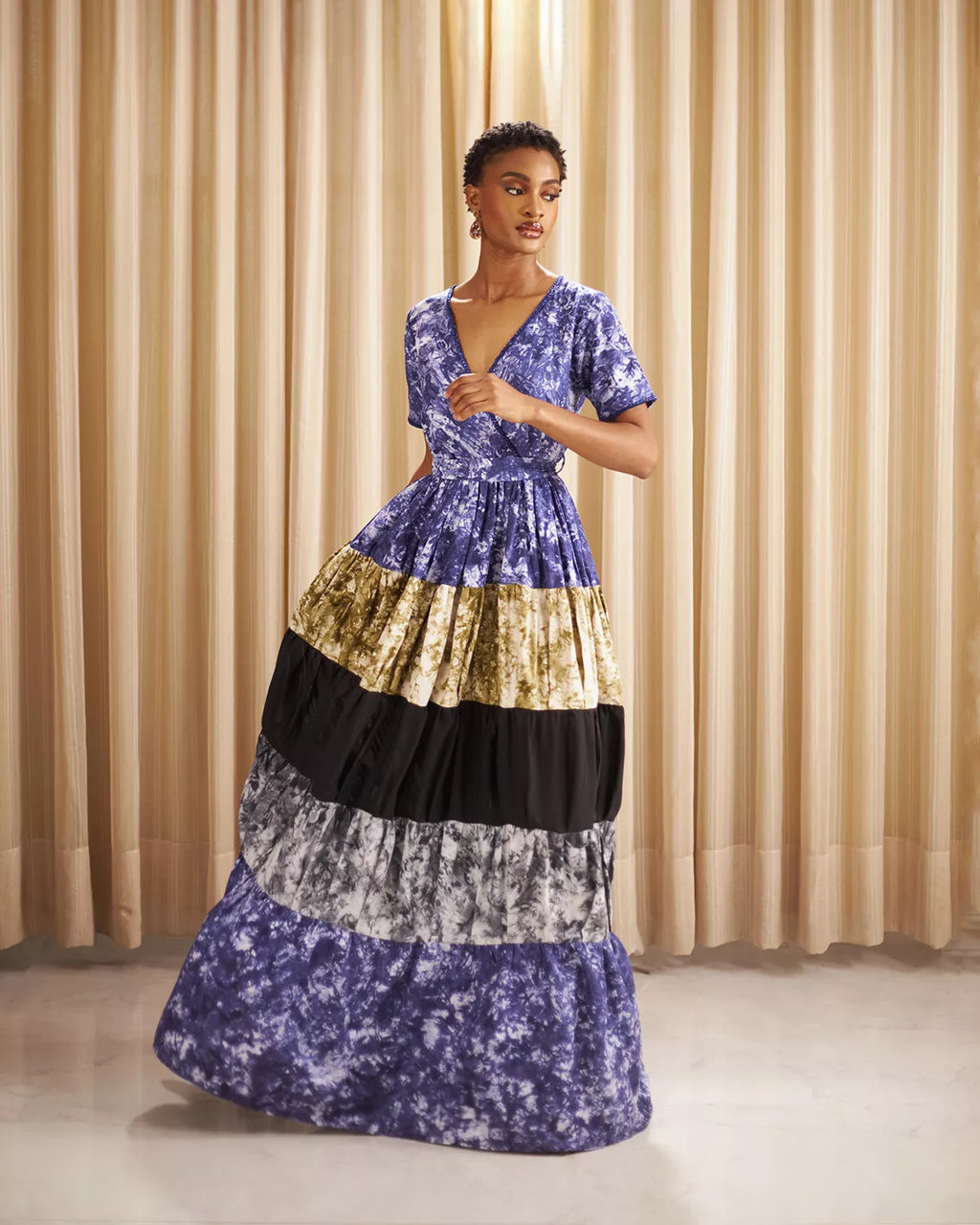Tie dye embellished maxi dress