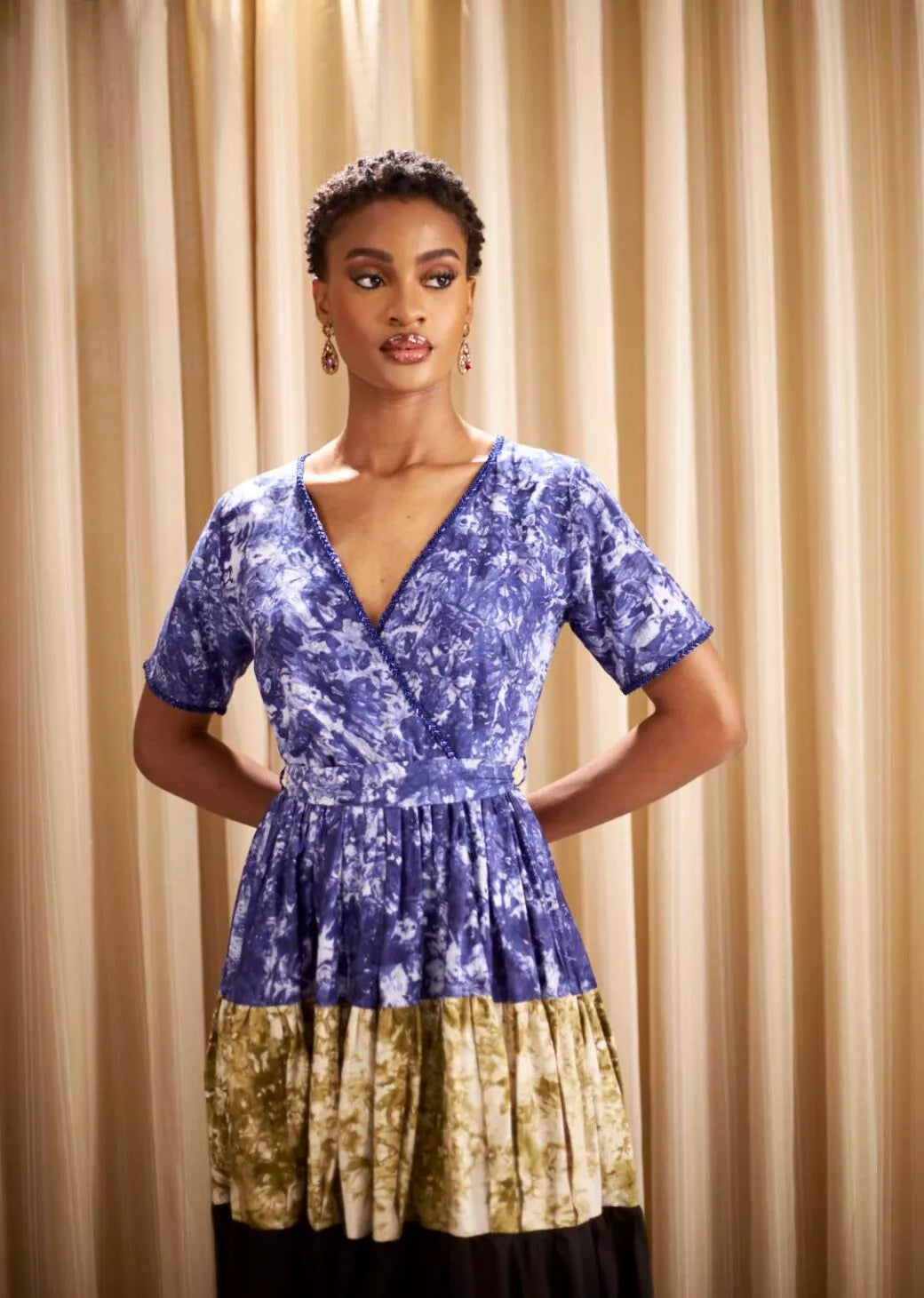 Tie dye embellished maxi dress
