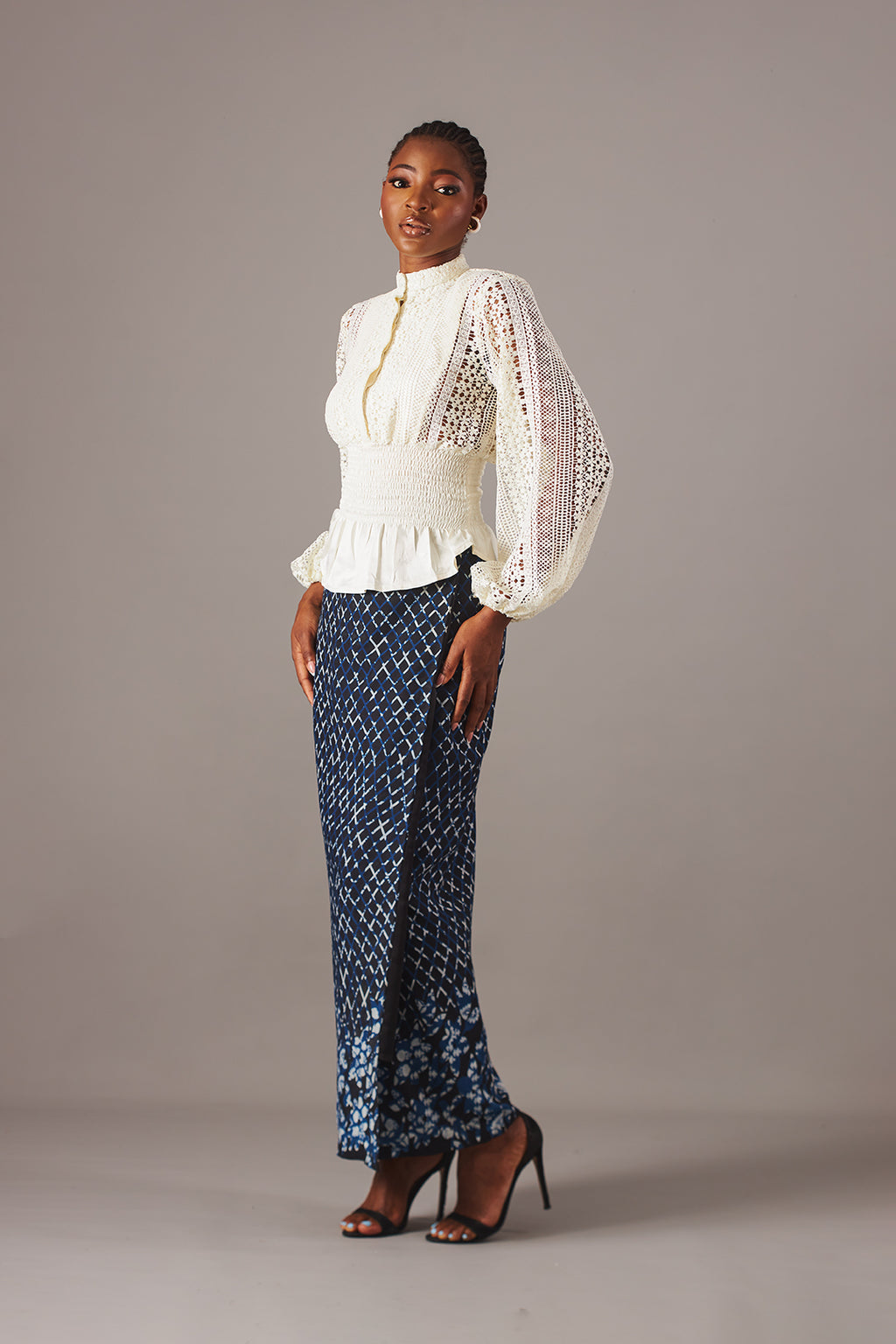 Hybrid Abstract Maxi Wrap Skirt