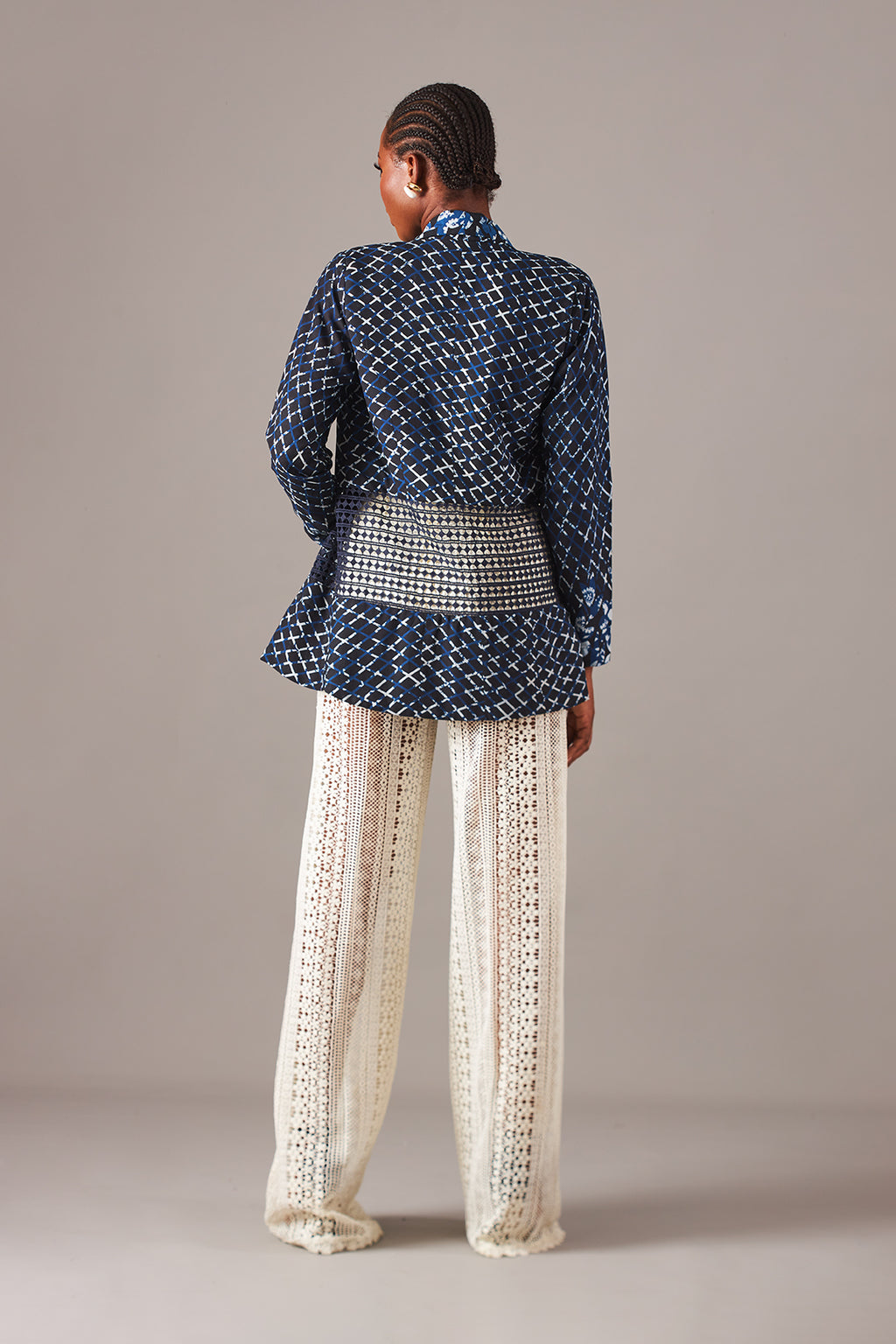 Hybrid  Abstract  Blazer With  Lace
