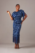 Raindrop Fringe Smocked Blouse