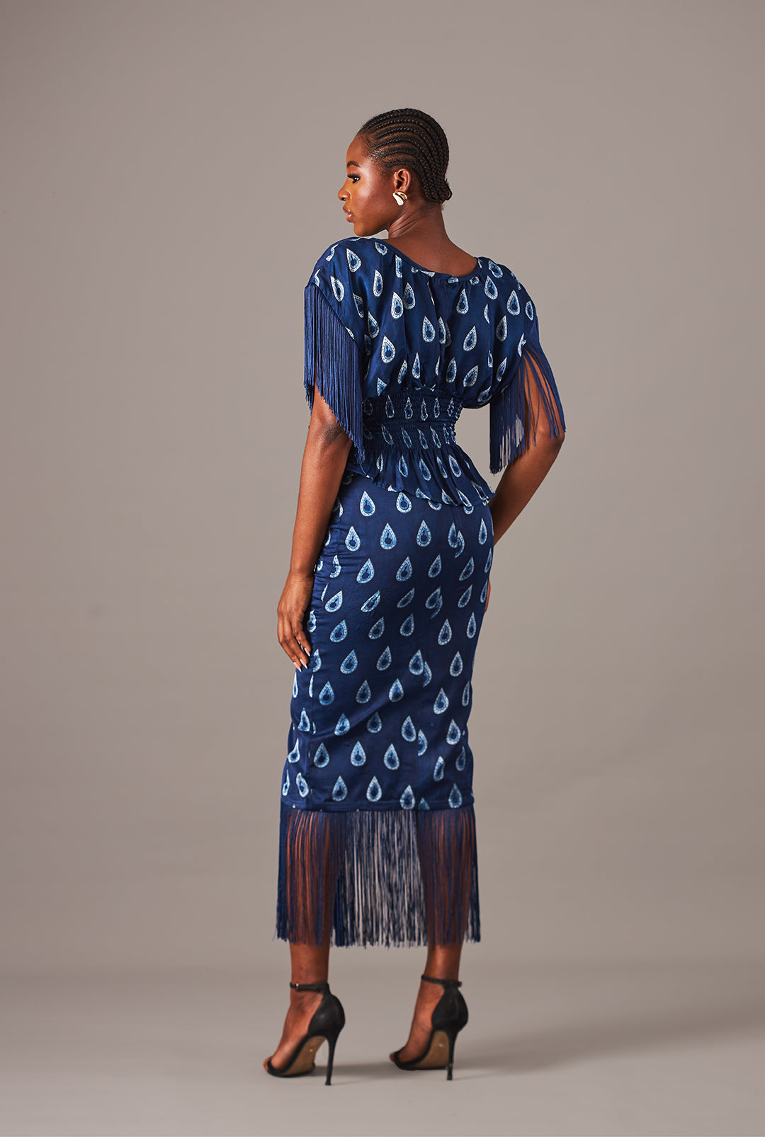 Raindrop Fringe Smocked Blouse