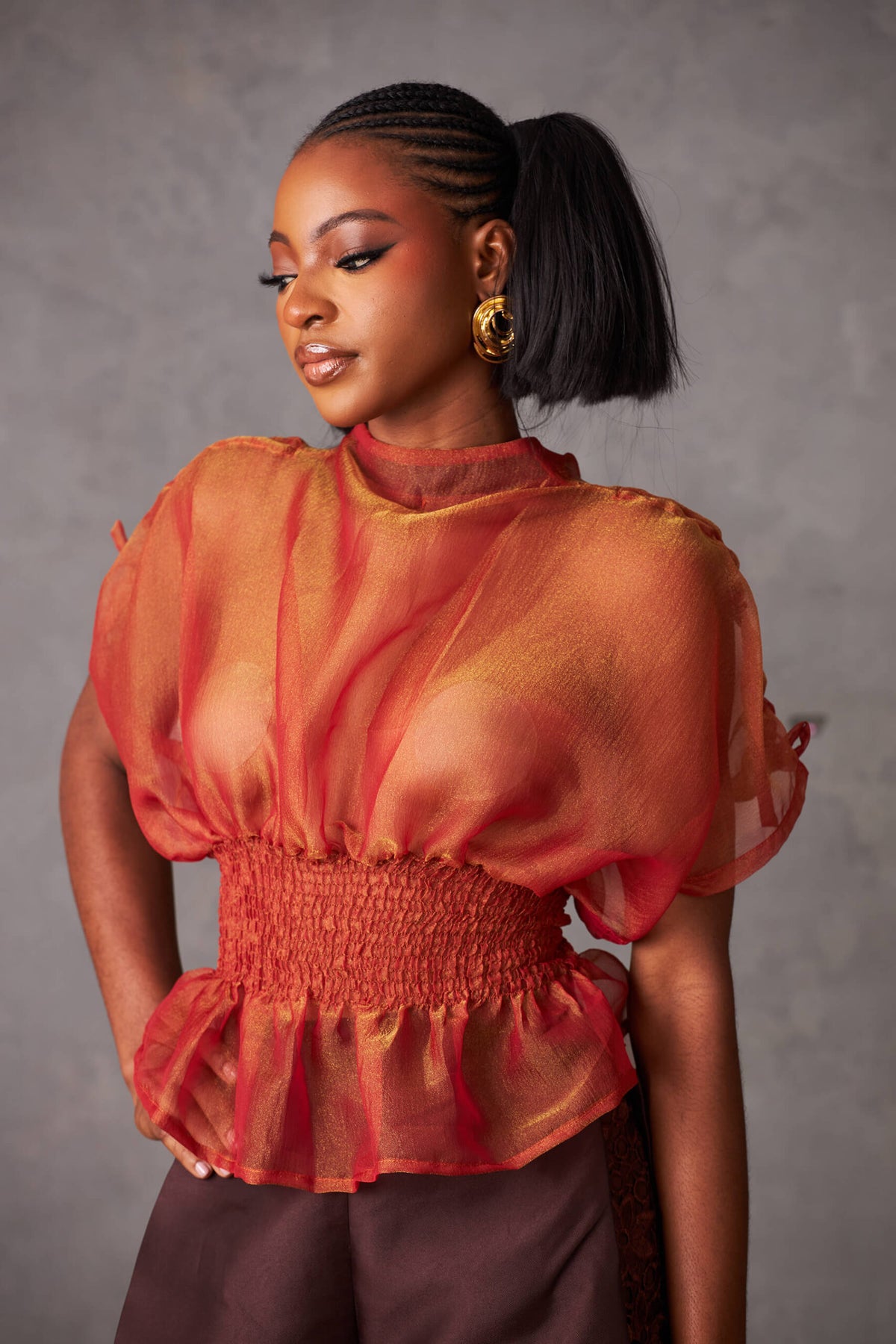 Kamsi Peplum Blouse — view 3 — Kwelaku