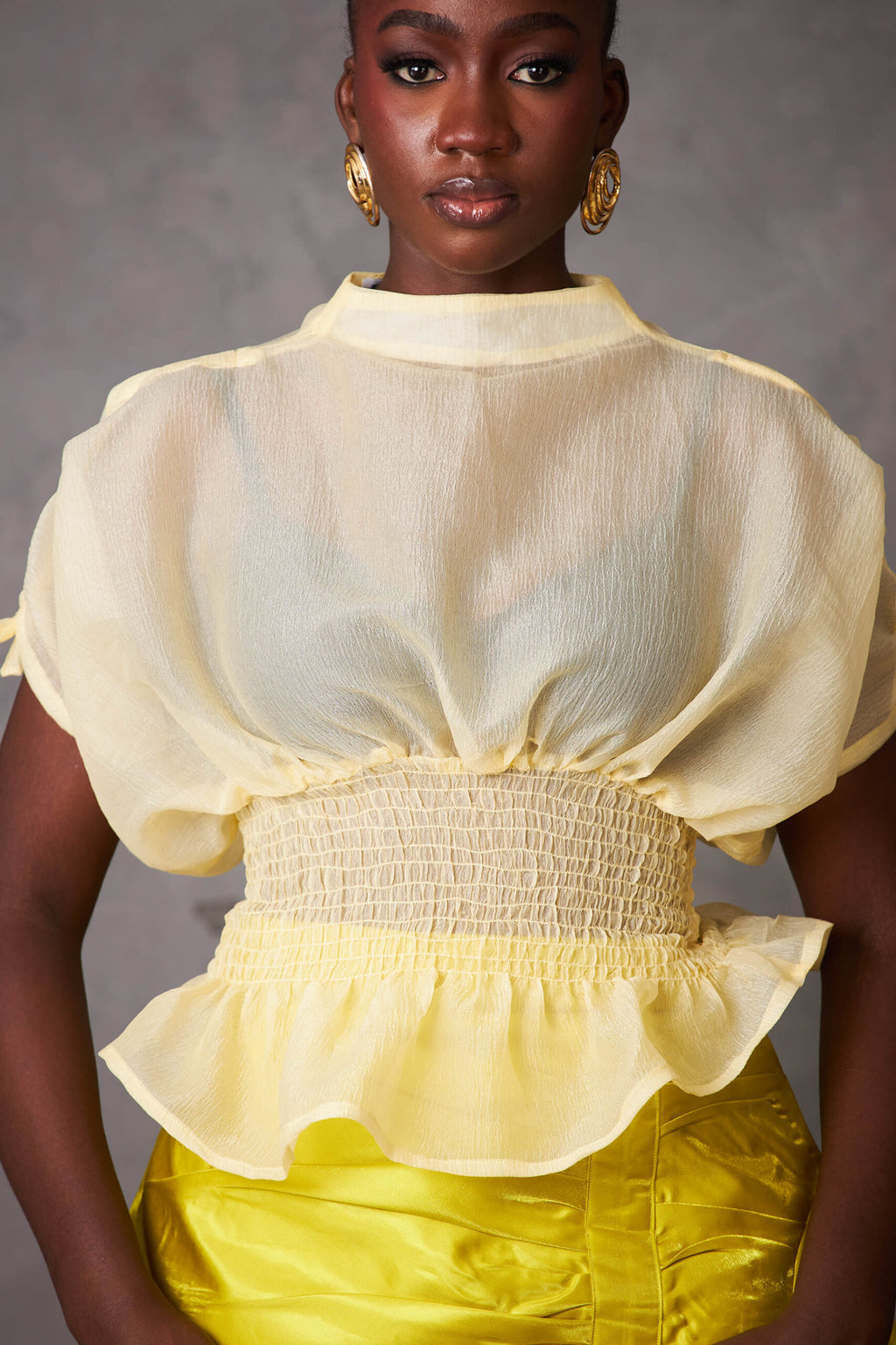 Kamsi Peplum Blouse — view 2 — Kwelaku
