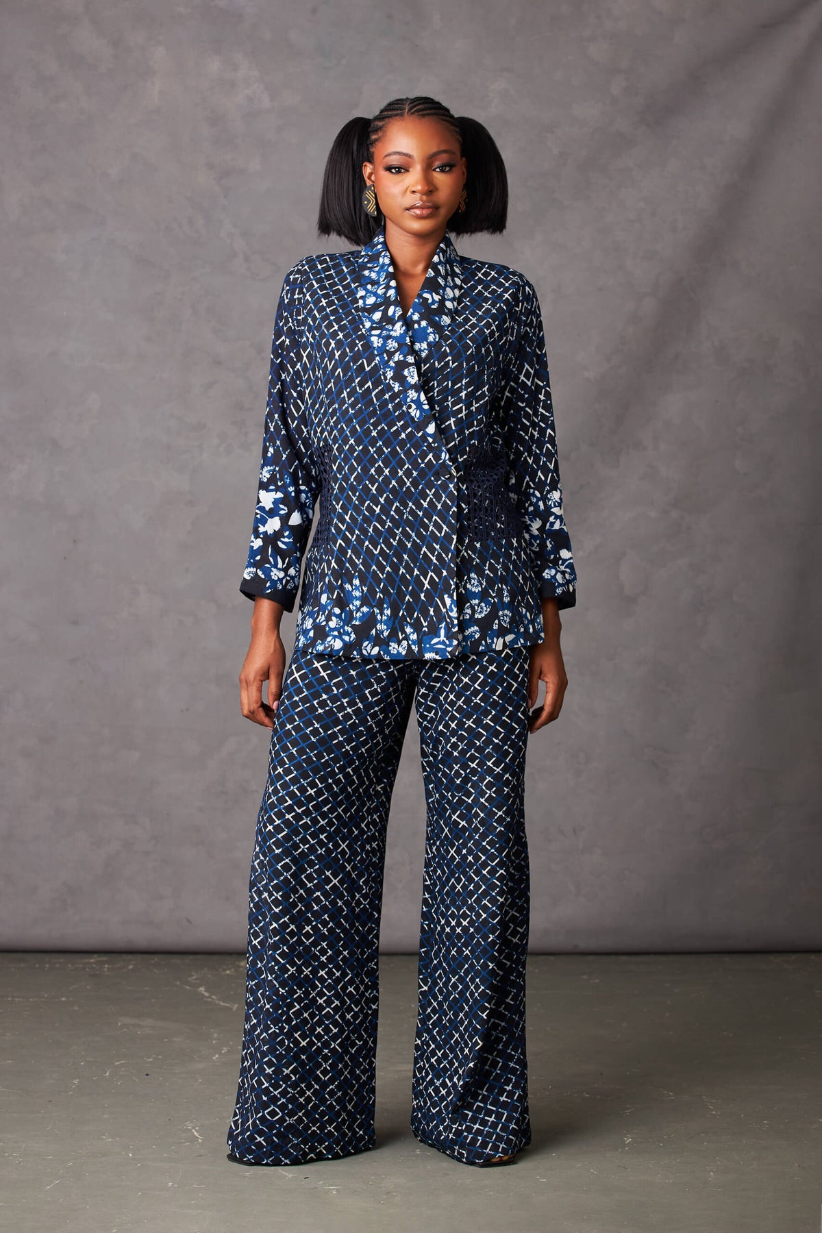 Hybrid  Abstract  Wide-leg Pants
