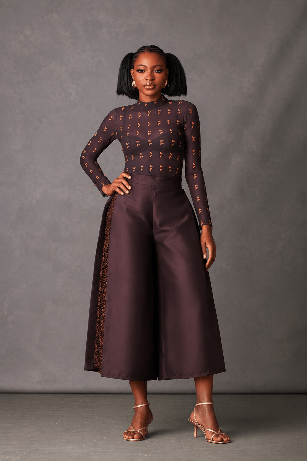Nkwo Asymmetric Culottes — view 3 — Kwelaku