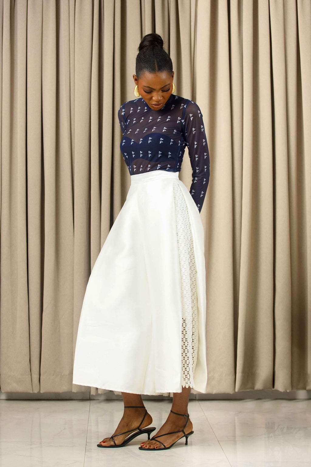 Nkwo Asymmetric Culottes — view 4 — Kwelaku