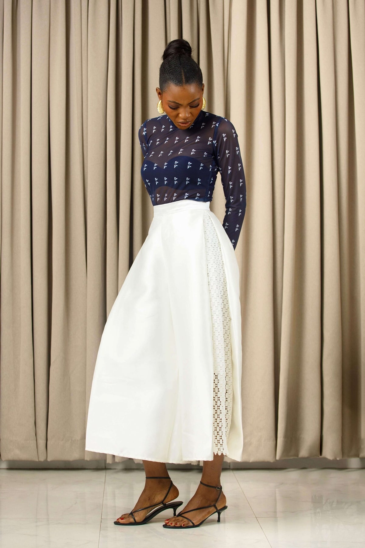 Nkwo Asymmetric Culottes — view 4 — Kwelaku