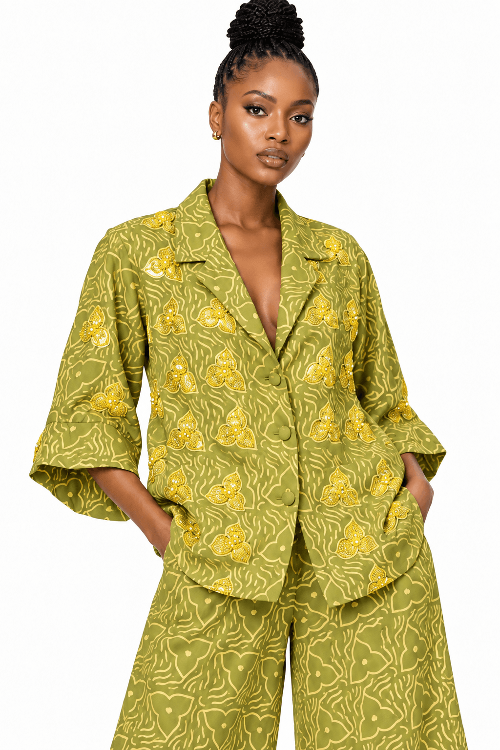 Floral Oversized Jacket (Beaded)