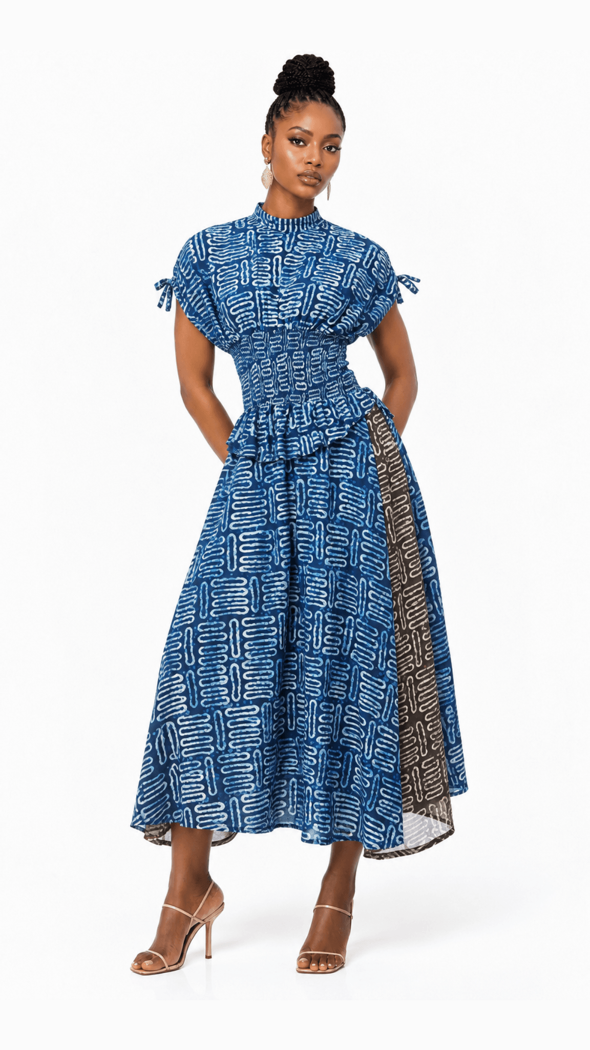 Indigo Asymmetric Midi Dress