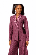 Hybrid  Abstract  Blazer With  Lace
