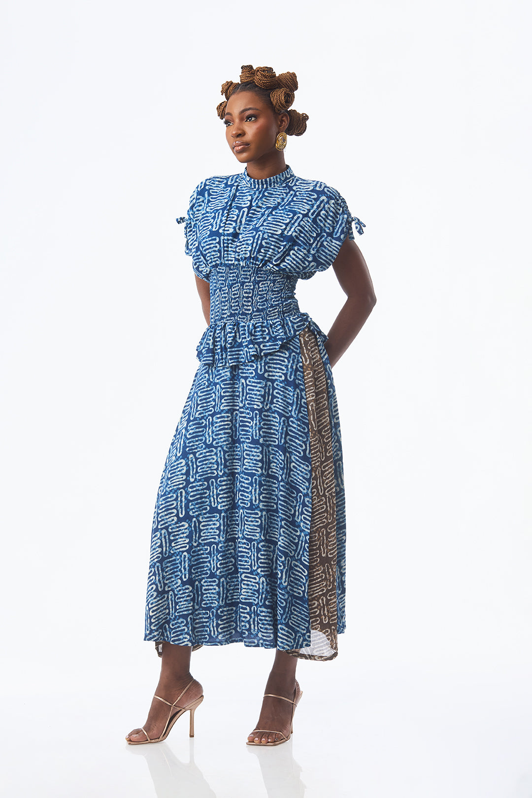 Indigo Asymmetric Midi Dress