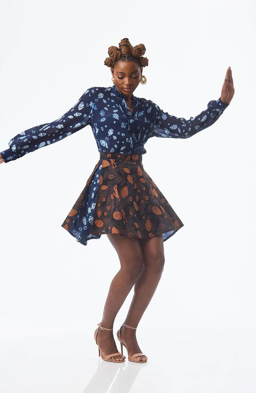 Cocoyam Asymmetric Mini Skirt