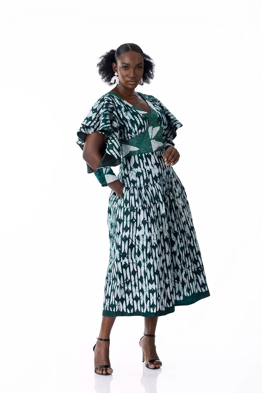 Kwelaku Emela fit & flare dress (embellished) — Kwelaku