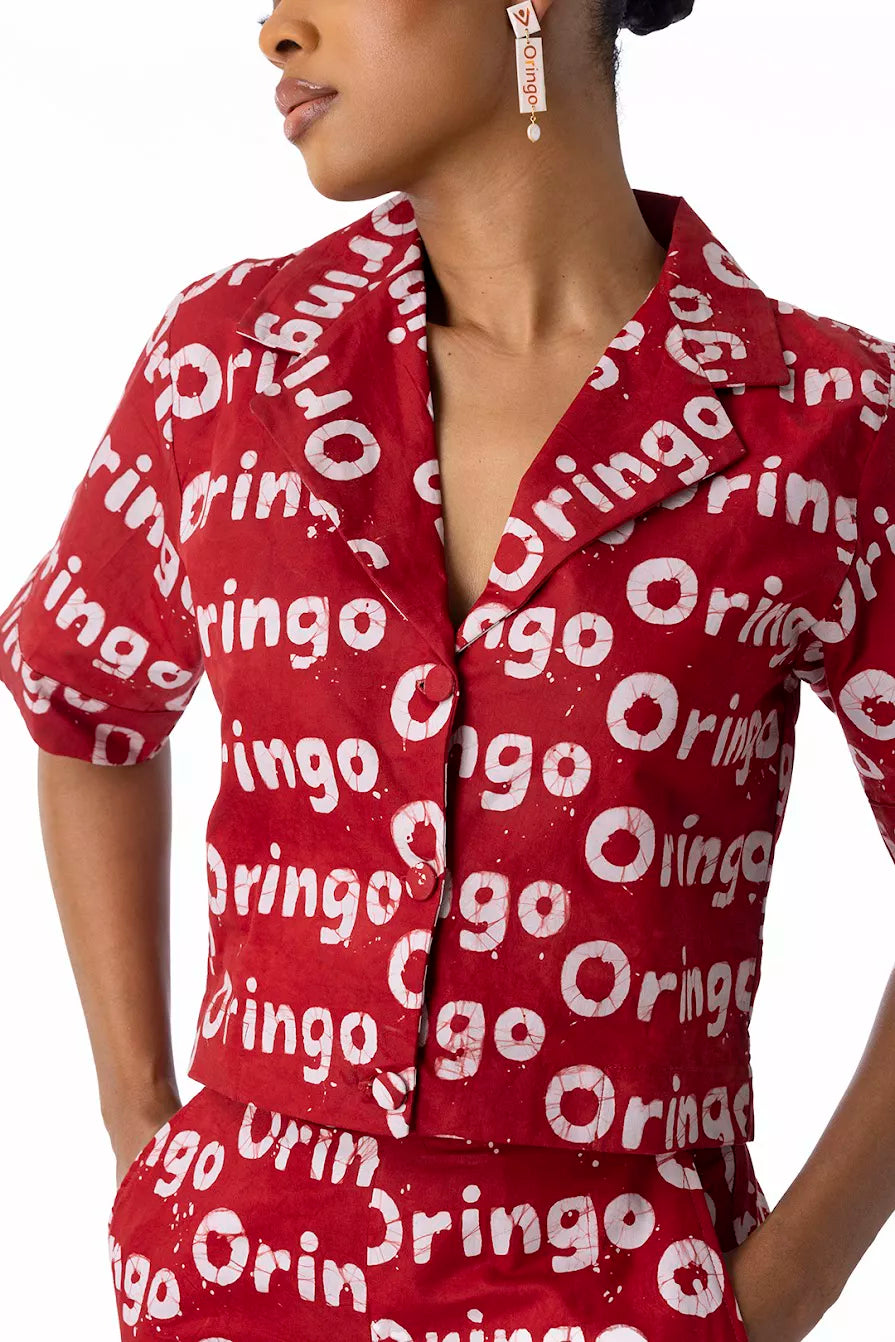 Kwelaku Oringo inscription 2-piece in clay — view 2 — Kwelaku