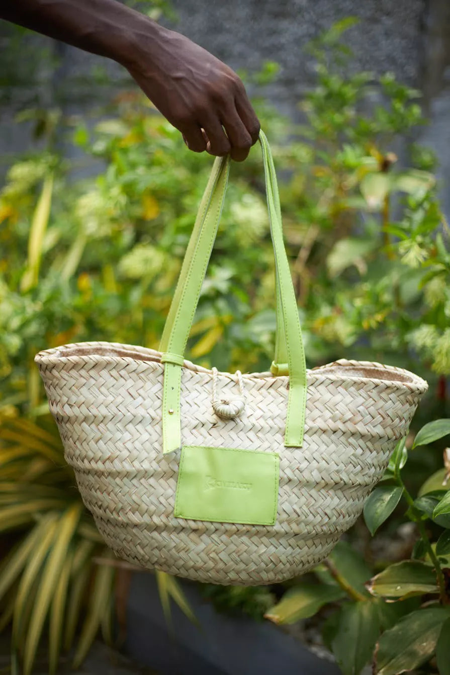 Kwelaku Raffia Tote (lime)