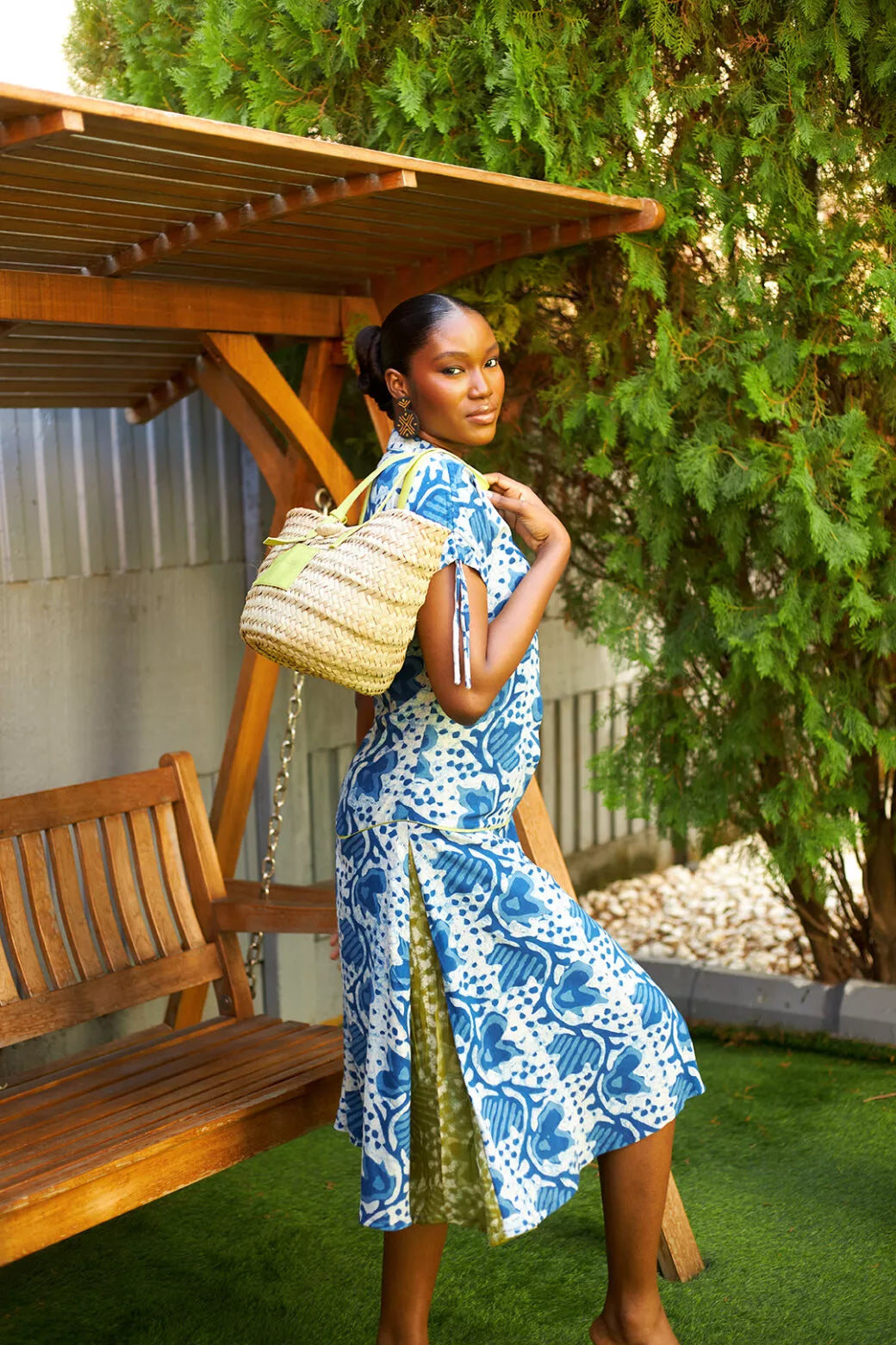 Kwelaku Raffia Tote (lime)