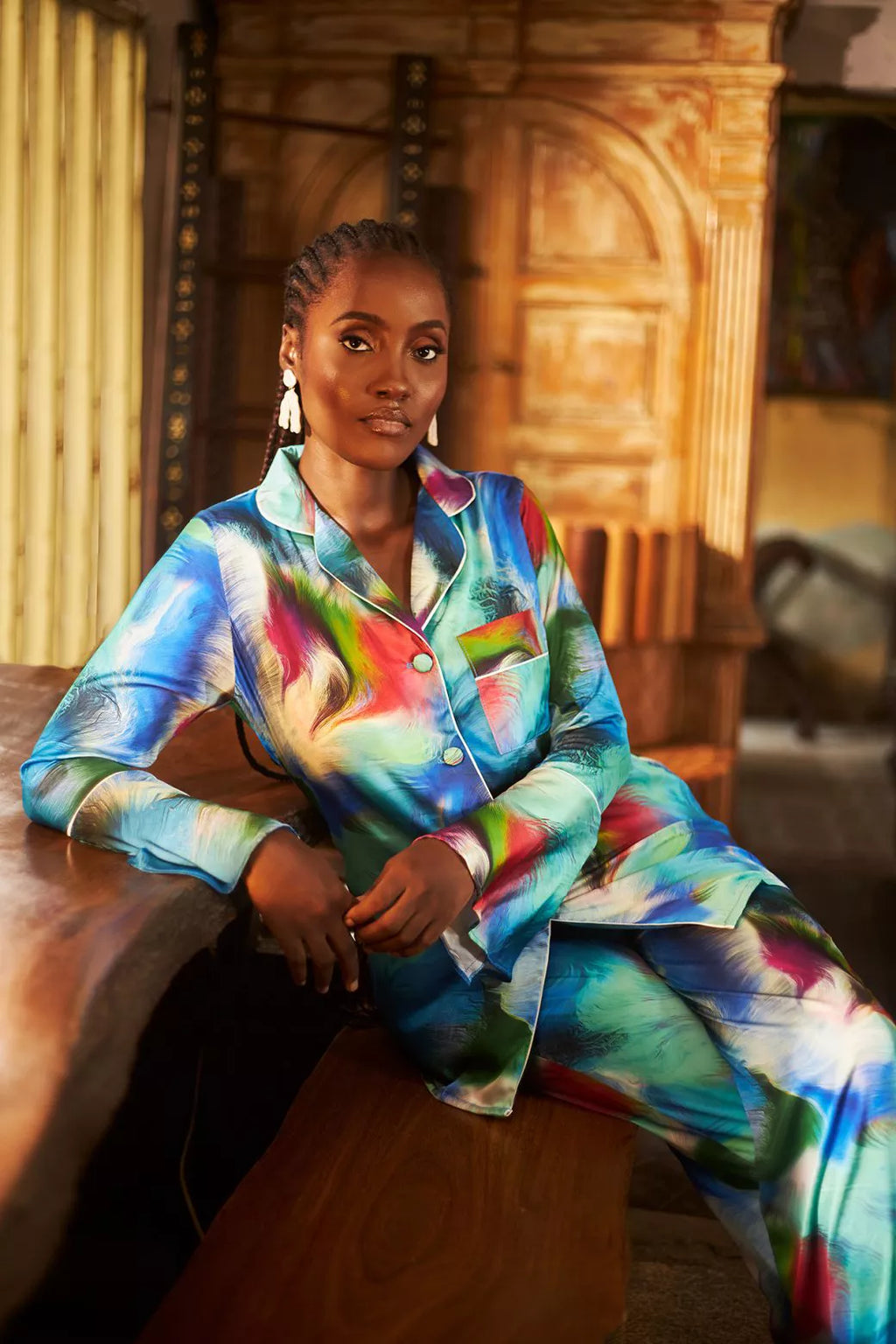 Watercolor pj suit — view 2 — Kwelaku