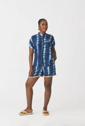 Tie-dye lace applique shorts set