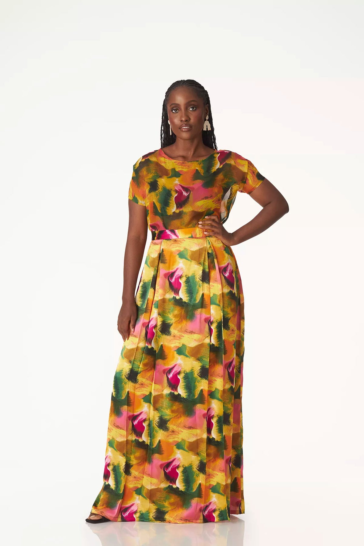 Watercolor maxi skirt set