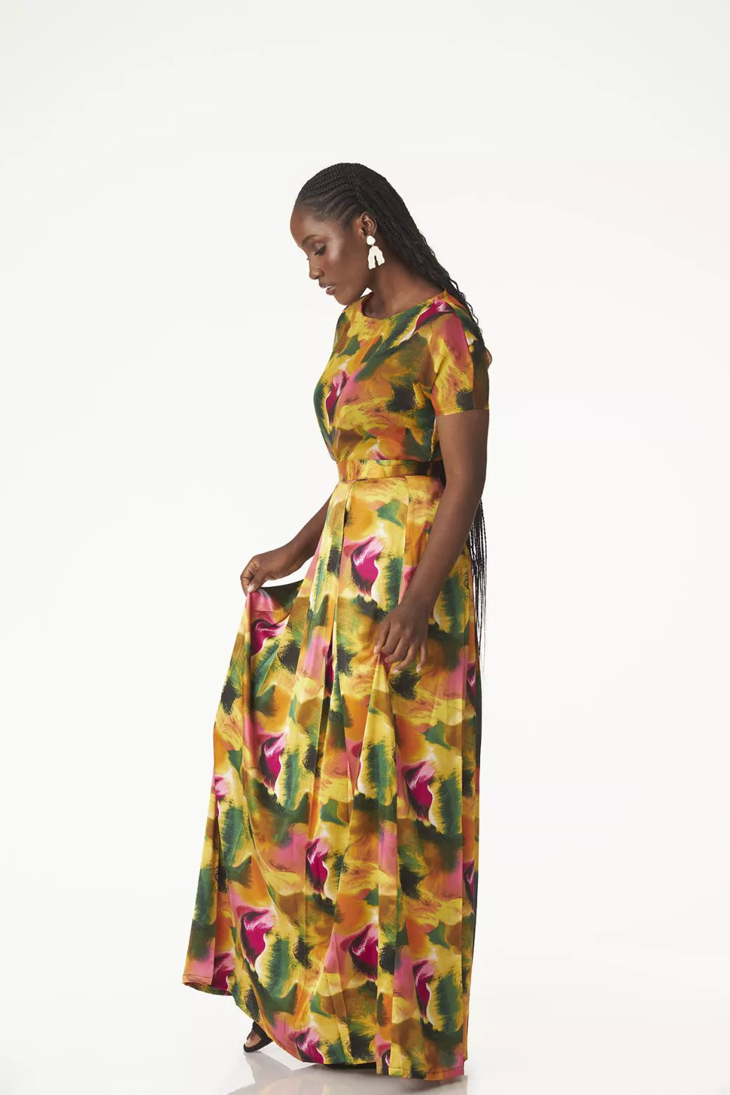 Watercolor maxi skirt set