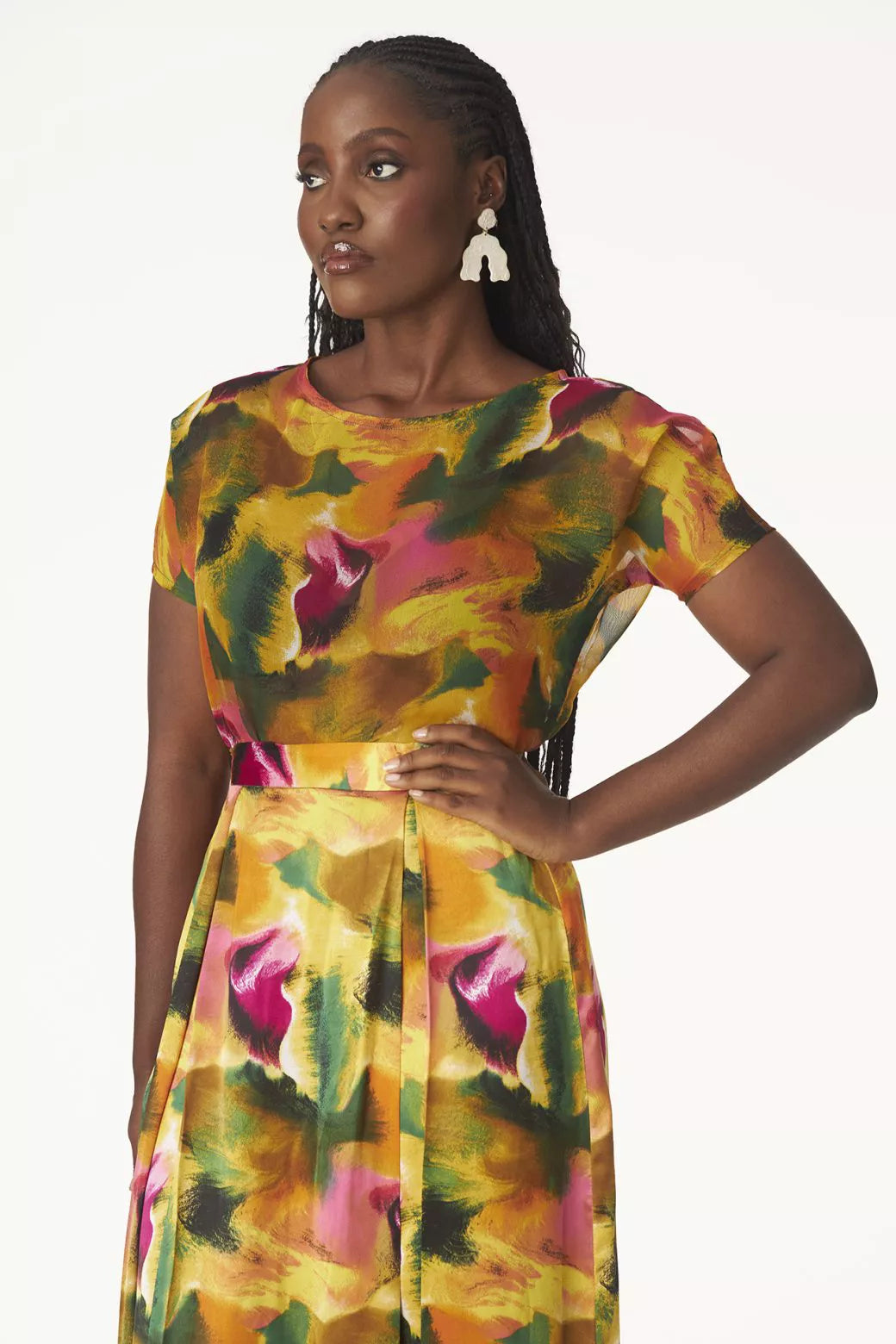 Watercolor maxi skirt set