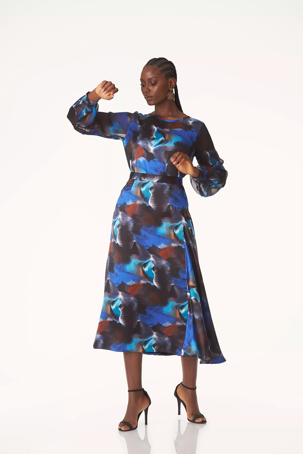 Watercolor signature flounce skirt set