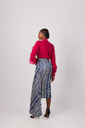Monogram Geometric ruched midi skirt — Kwelaku