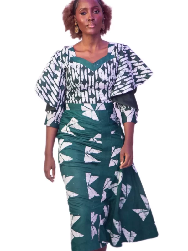 Kwelaku Nkiru monogram skirt & blouse set