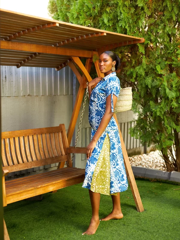 Oriri indigo drop waist shirt dress - Image 4