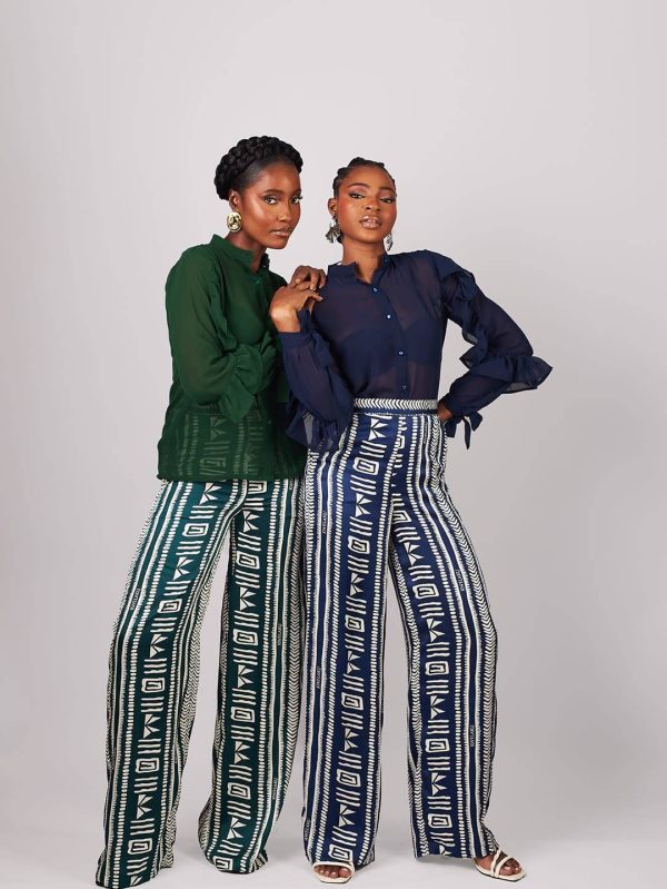 Monogram Geometric Wide Leg Pants