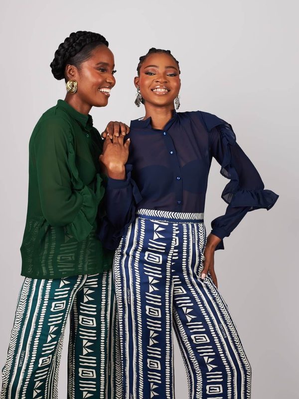 Monogram Geometric Wide Leg Pants - Image 2