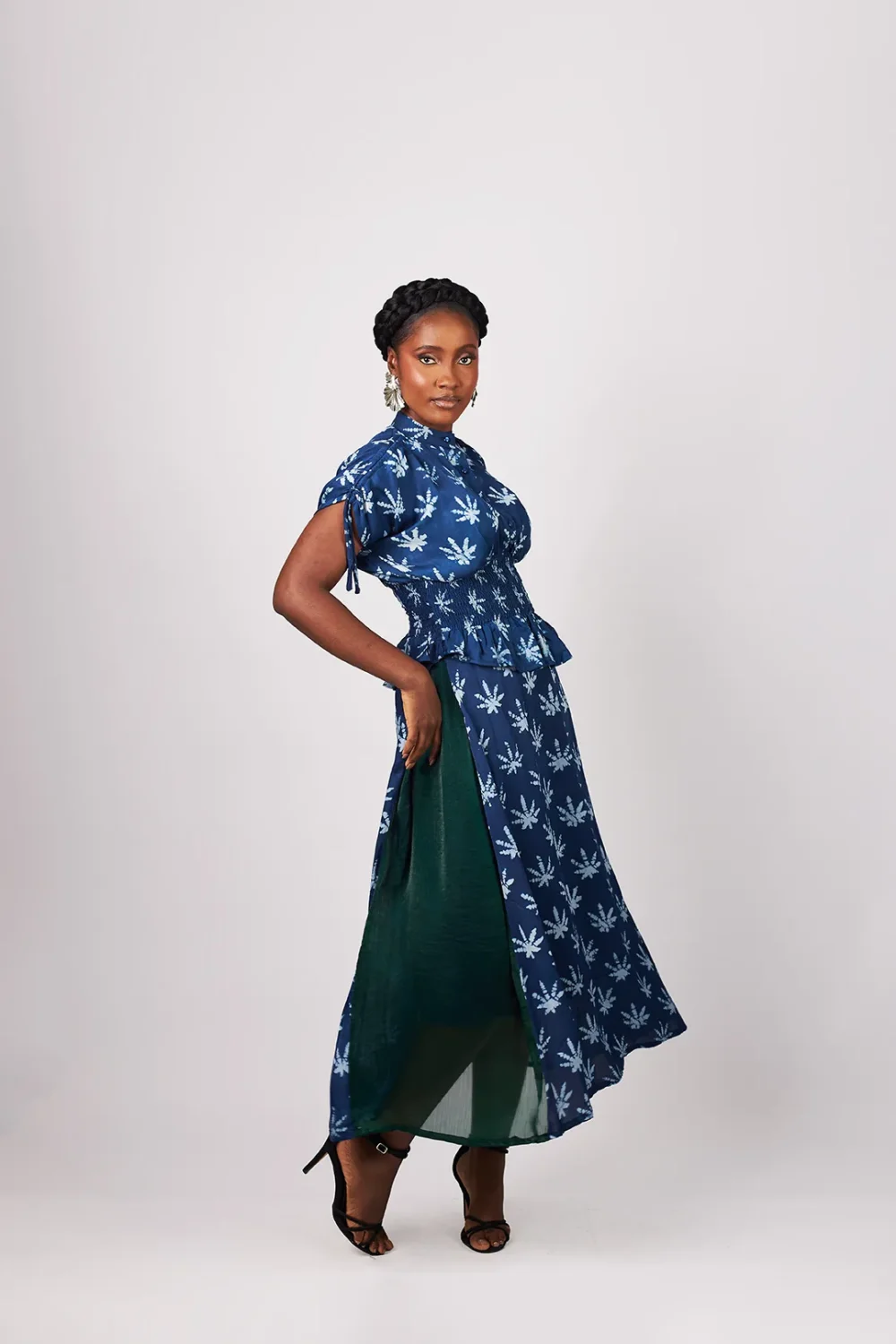 Oriri Silk-Blend Midi Skirt