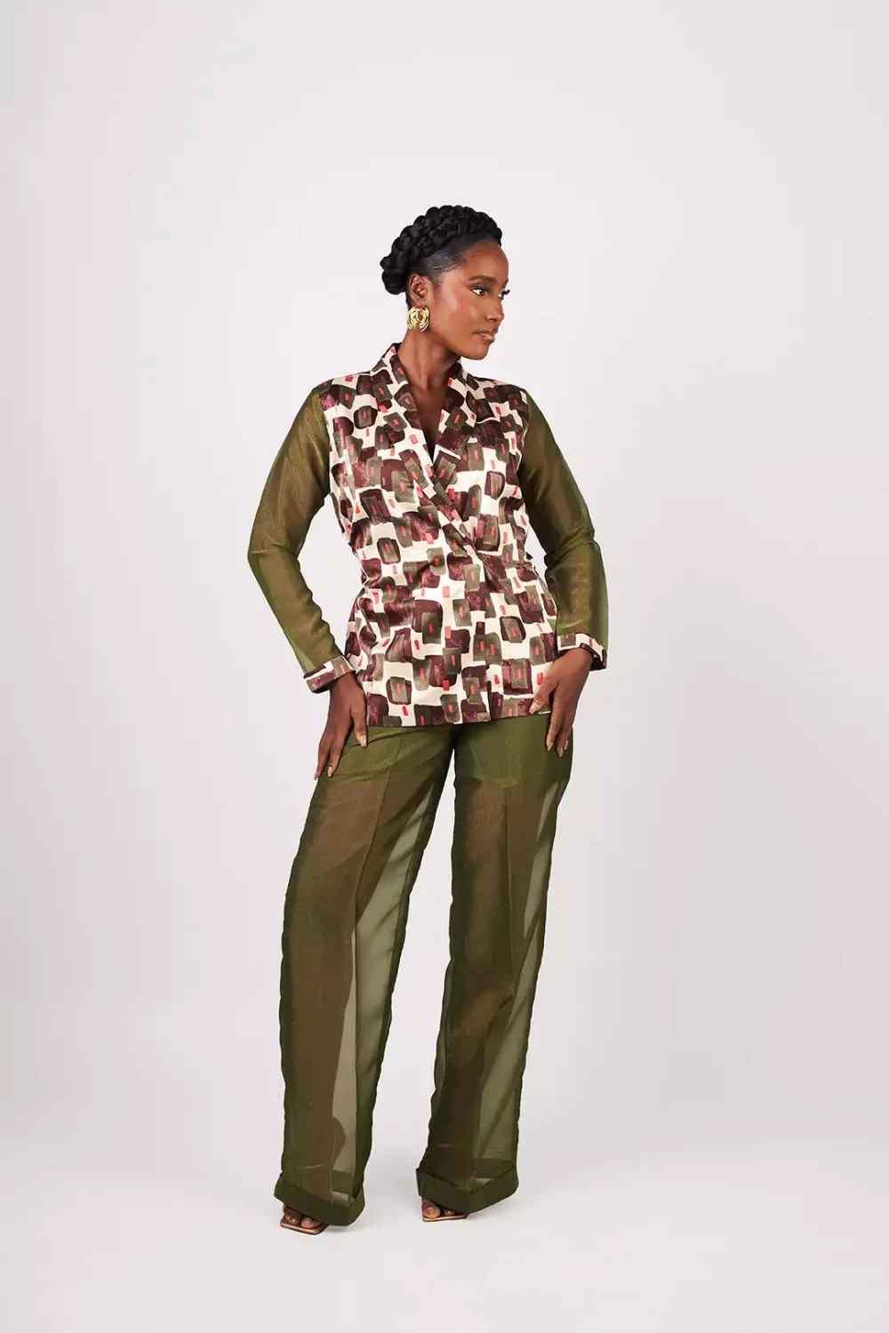 Ncheta Silk-Blend Suit(Print)