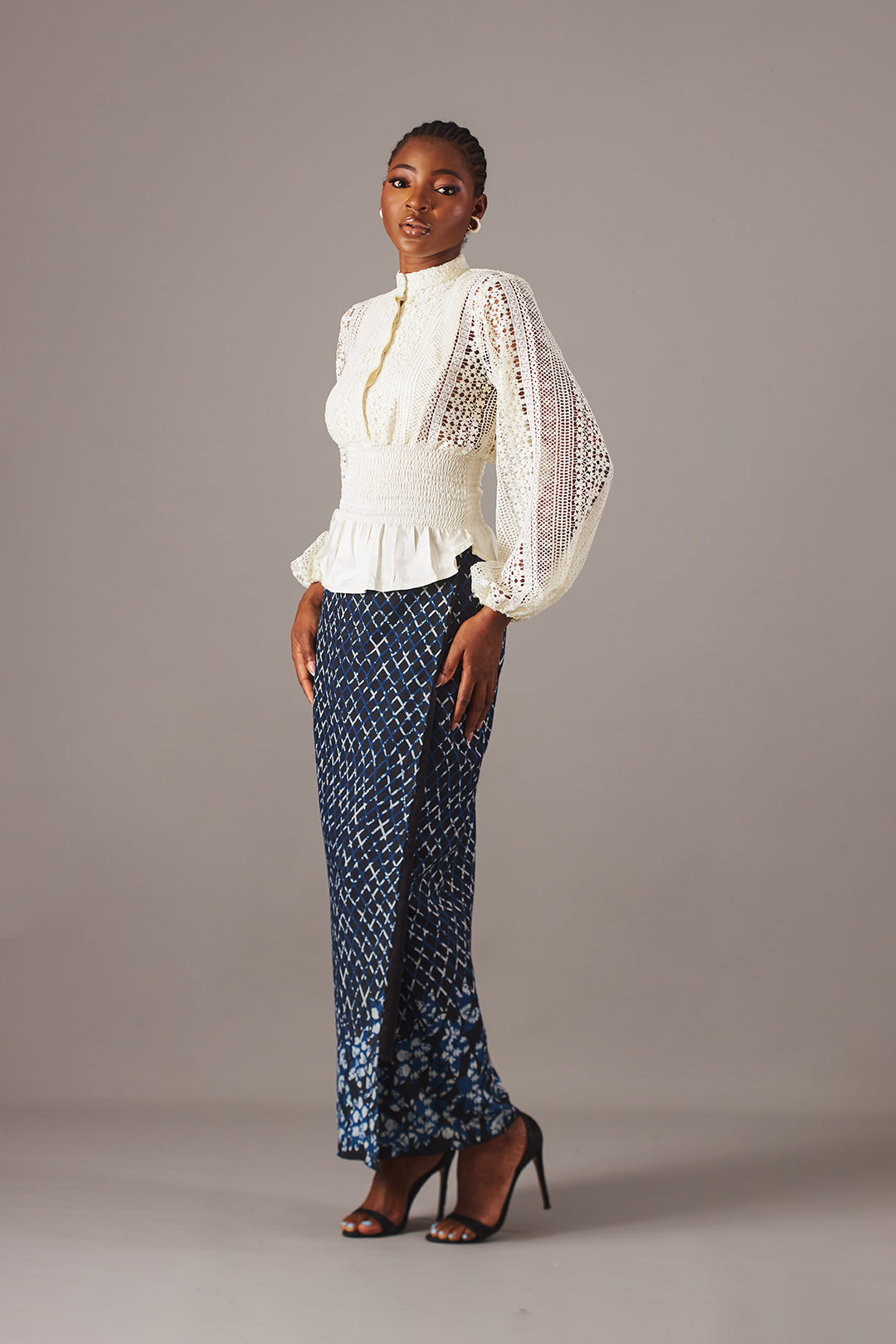 Hybrid Abstract Maxi Wrap Skirt